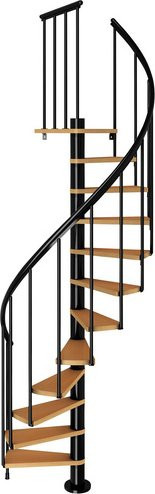 Dolle Spindeltreppe Calgary aus Buchenfurnier mit Geländer in Anthrazit, Durchmesser: 120 cm - Bild 2