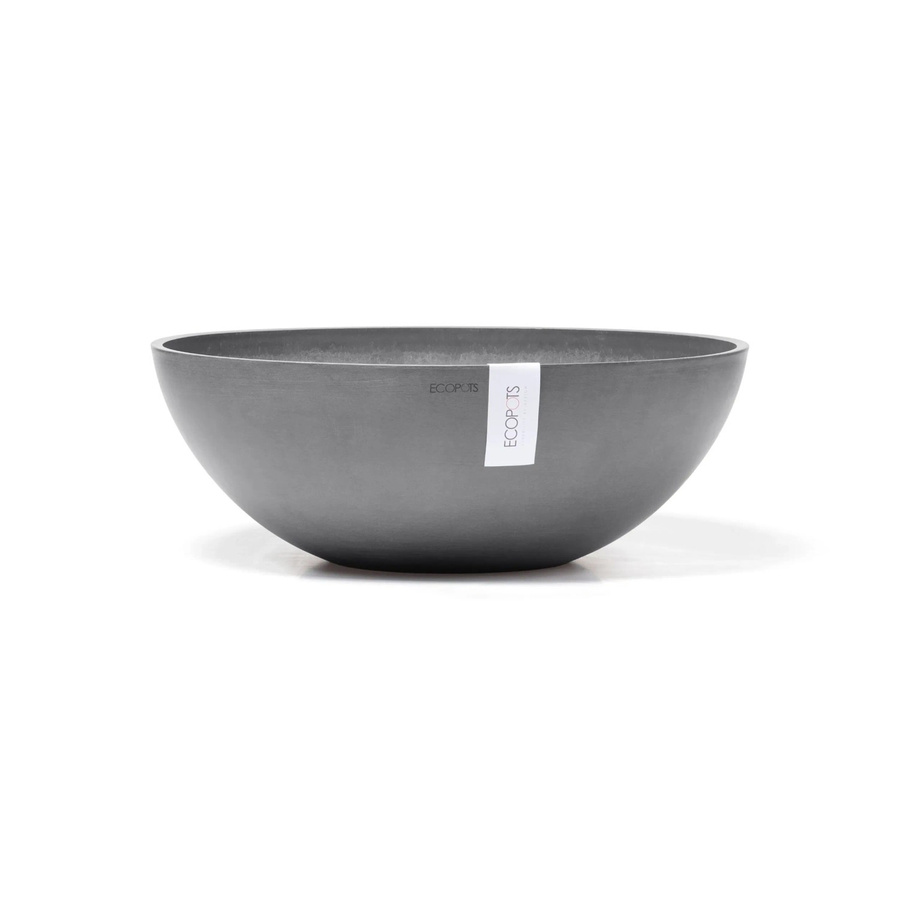 Ecopots Pflanztopf Vienna rund in Grau aus recyceltem Kunststoff, Höhe: 50 cm, Durchmesser: 18 cm - Bild 2
