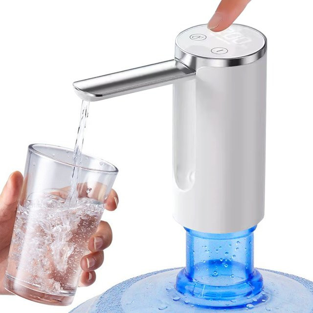 Raugee Elektrische Wasserpumpe für 19 Liter Gallonen, automatische und zusammenklappbare Wasserspenderpumpe, Weiß - Bild 1