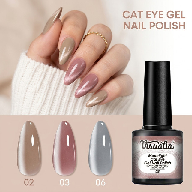 Moonlight Cat Eye Nagellack, silver, schimmernd, 7 ml - Bild 1