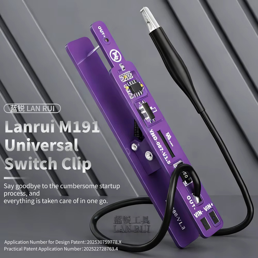 Lanrui M191 Universelles Power-On-Clip-Stromleckage-Erkennungswerkzeug in Lila für die Reparatur von IP- und Android-Smartphones mit 2 Modi - Bild 2