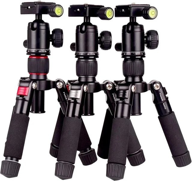 FM5S Tragbares Mini-Stativ in Schwarz mit 360-Grad-Kugelkopf für Kamera, DSLR und SLR - Bild 1