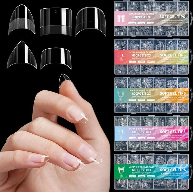 naildazzling Press On Acryl Nails Tips, 600 Stück, Mandel Square - Bild 1
