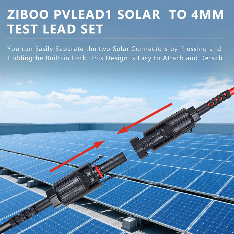 ZIBOO PVLEAD1 Solar-Messleitungsset mit 4 mm Solartestkabeln für Photovoltaik-Systeme, 1000 V/20 A - Bild 2
