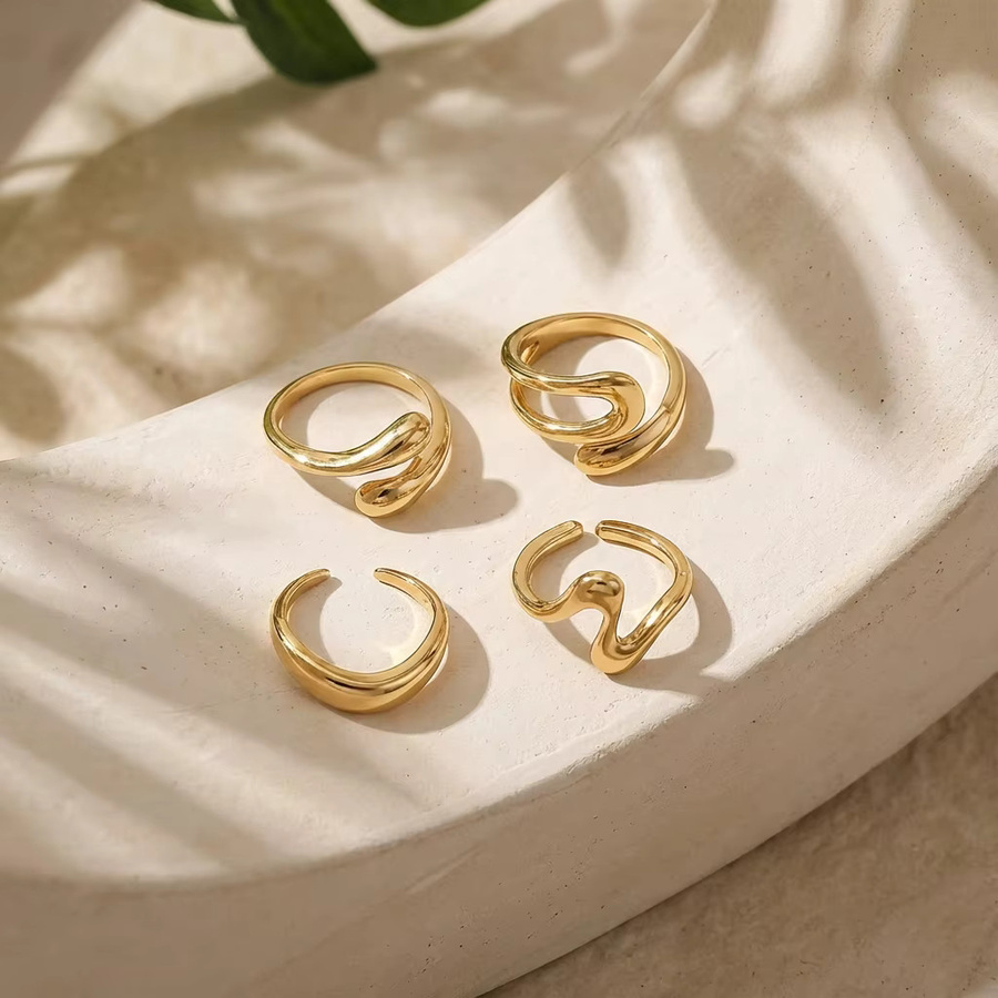 Rinhoo jewelry Ring-Set, Legierung, Gold, Damen - Bild 4