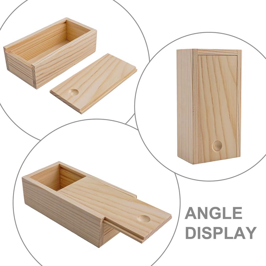 LEENKEA Kiefer Holz Aufbewahrungsbox mit ausziehbarer Schiebeabdeckung B/T/H: 14,5 x 7,5 x 4,5 cm - Bild 5