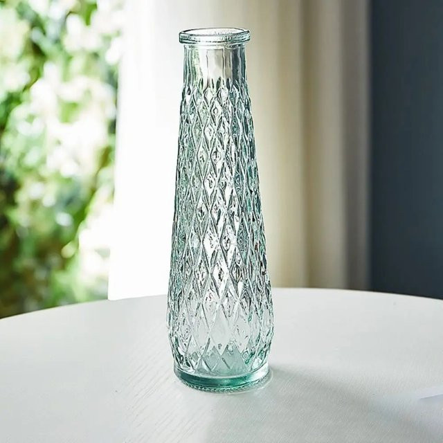 Vintage geprägte Glasvase in Transparent für Tischdekoration und Hochzeiten von PDQ - Bild 1