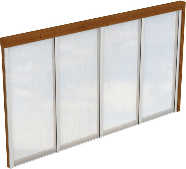 Skan Holz Seitenwand mit Polycarbonatplatten in Nussbaum, B/H: 355 x 200 cm - Bild 1