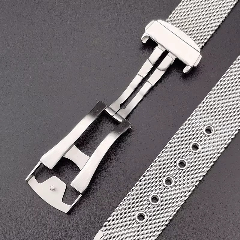 Uhrenarmband Edelstahl, Silber, Herren, 20mm 22mm - Bild 2