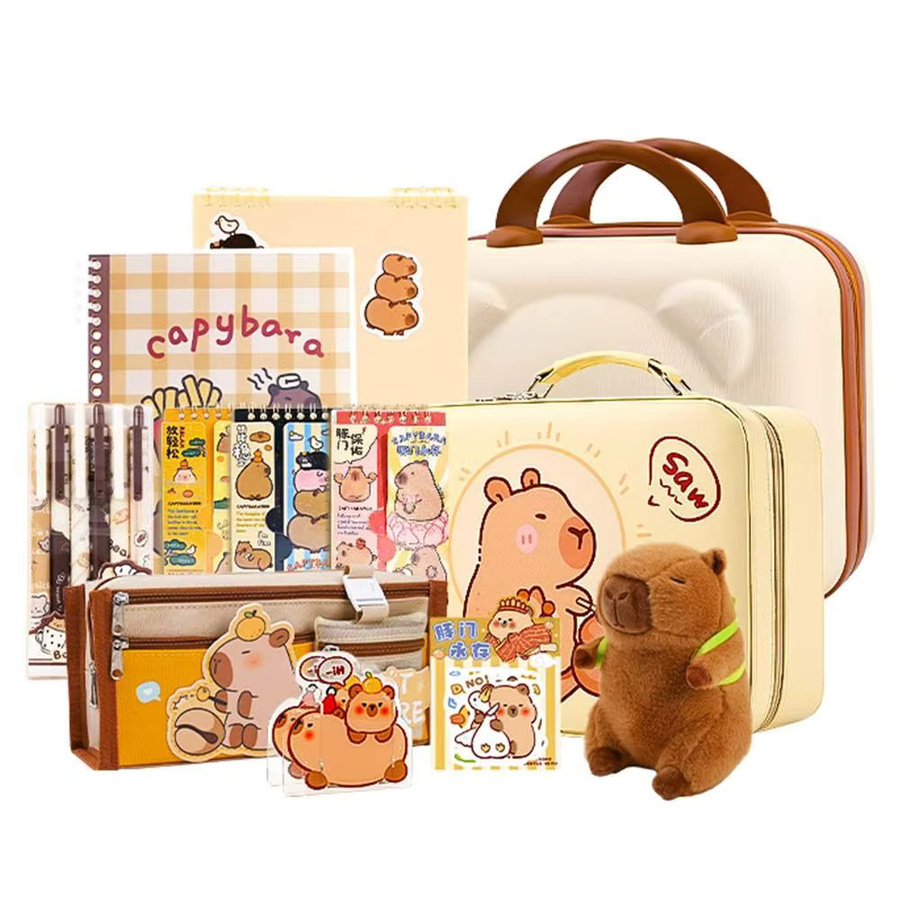 Capybara Briefpapier-Set mit Federmäppchen und Geschenkbox in Multicolour - Bild 2