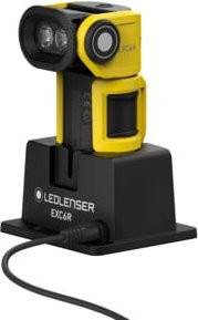 Ledlenser Feuerwehr-Winkelleuchte EXC6R mit Charging Station, Schwarz/Gelb, IP68, Akku-LED-Leuchte für Profis - Bild 1
