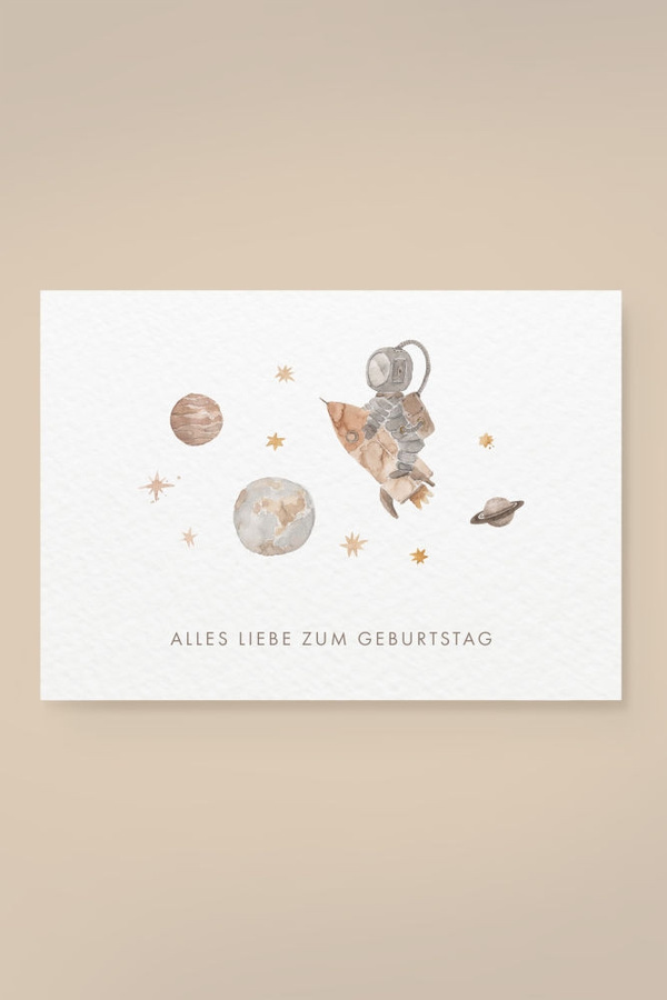 Leevje Postkarte Universe Alles Liebe in Gold und Multicolour - Bild 1