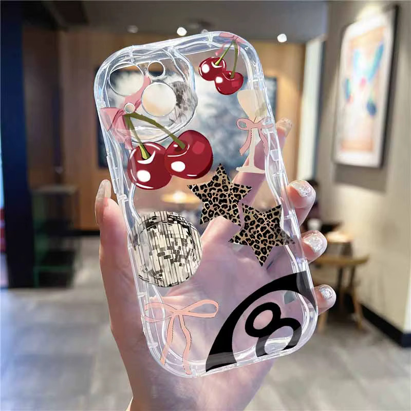 Weiche Handyhülle mit Leopardenmuster und Stern-Patchwork für Apple iPhone 11 12 13 14 15 16 Pro Max Plus in Cremefarben - Bild 1