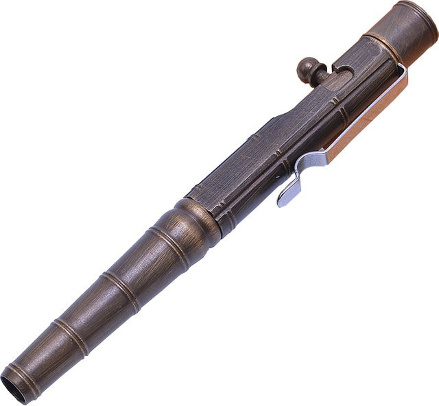 Taktischer Gel-Tintenstift aus Messing in Gold mit Retro-Bolzen-Design als EDC-Selbstverteidigungswerkzeug - Bild 1