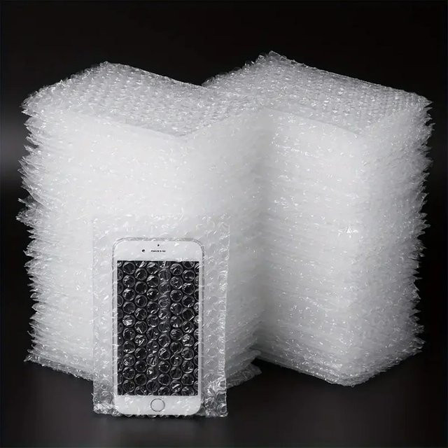 100 Stück transparente Luftpolsterversandtaschen mit Selbstklebeverschluss aus Kunststoff - Bild 1