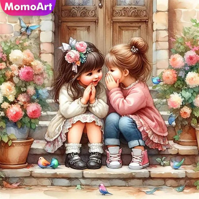 Momoart Diamant Mosaik Porträt, Charakter DIY, Mädchen, Bunt / Mehrfarbig - Bild 1