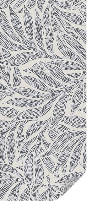 Tulup Fensterfolie Blatt Motiv in Grau als blickdichter Sichtschutz mit Milchglas-Effekt, Breite: 50 cm, Höhe: 116 cm - Bild 1