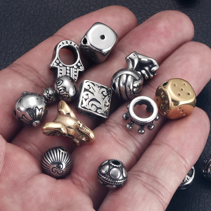 EMBLAASK Charms Edelstahl, Tiermuster, Perlen, 2 mm, Unisex - Bild 3
