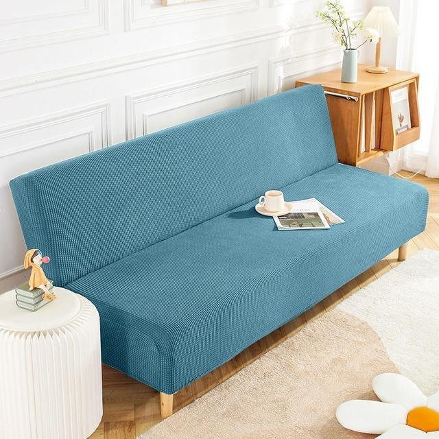 Lellen Jacquard Sofa Schonbezug Stretch mit floralem Muster, Petrol, Breite: 120-155 cm - Bild 1