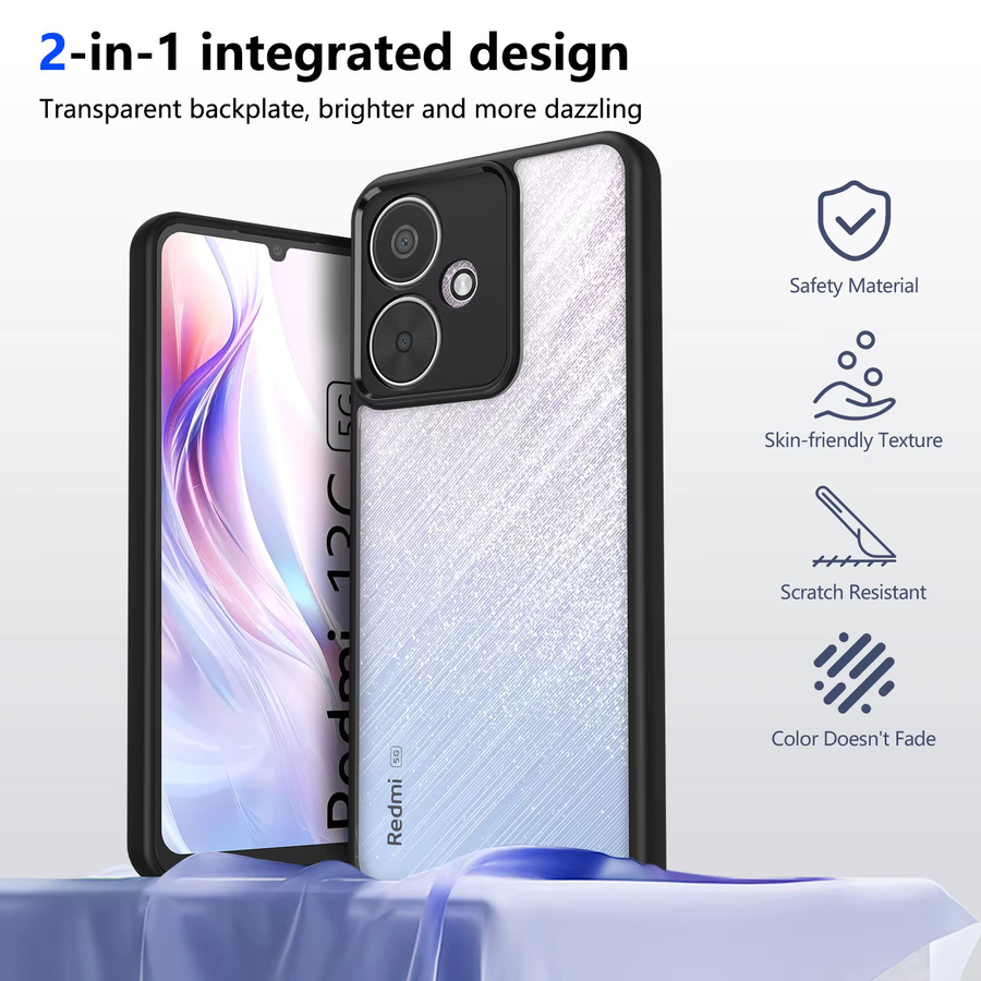 Stoßfeste TPU Handyhülle für Redmi 14C 13C 12C 4G 5G und Redmi 12 13 in Transparent und Grau von CYYWN - Bild 4