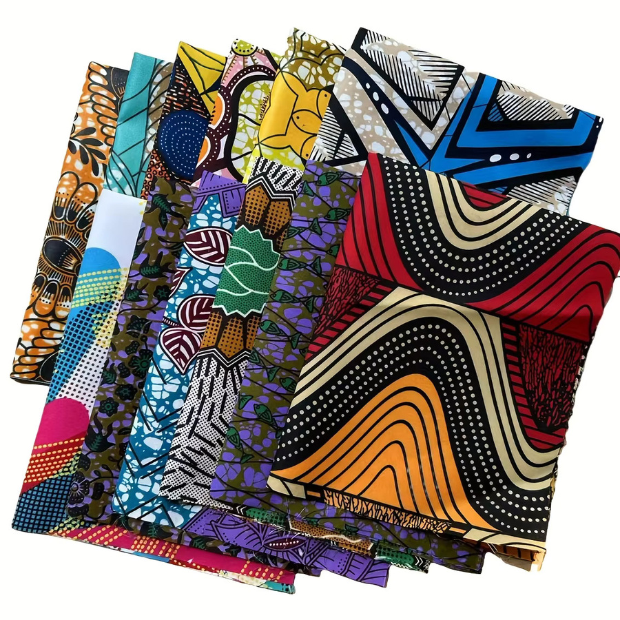 WENYUYA 8er Set Afrikanischer Wachsstoff aus Polyester mit Digitaldruck, Mehrfarbig, B/H: 50 x 40 cm - Bild 3
