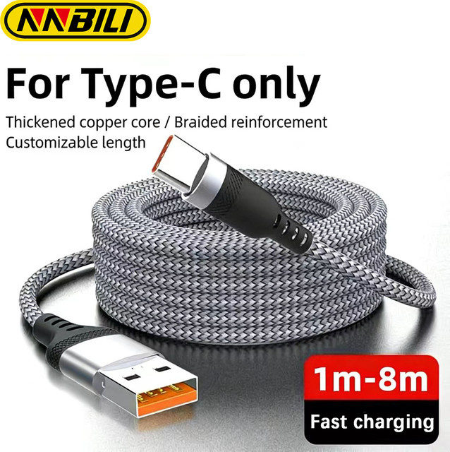 NNBILI USB Typ C 6A Schnellladekabel für Huawei, Xiaomi, Vivo, OnePlus und Oppo in Rot - Bild 1