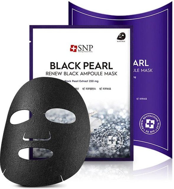SNP Black Pearl Renew Ampullenmasken-Set, 25 ml x 10 Stück, Aktivkohle - Bild 1