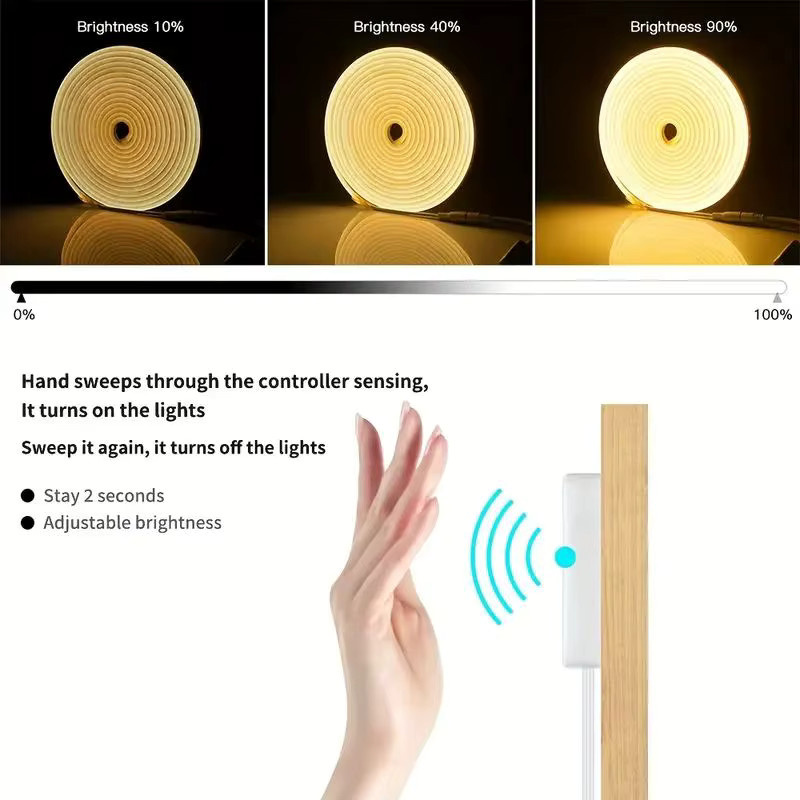 Shine-Tale USB Neon Flex LED Streifen in Weiß mit Bewegungssensor und Dimmer, wasserdichte flexible Hintergrundbeleuchtung für TV und Akzentbeleuchtung - Bild 3