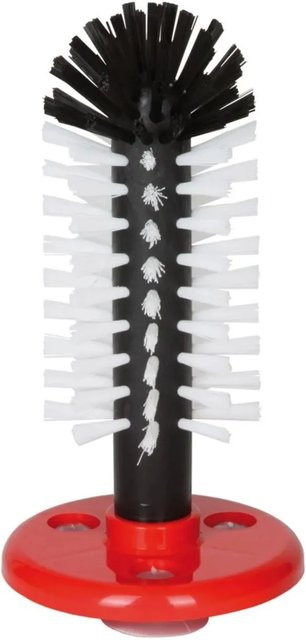 Ich-Zapfe Spülbürste Gläserspülgarnitur aus Kunststoff in Schwarz oder Rot, Höhe: 18 cm - Bild 1