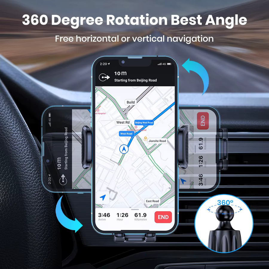 TOPK Handyhalterung für das Auto mit 360 Grad Rotation in Schwarz, kompatibel mit allen Smartphones - Bild 5