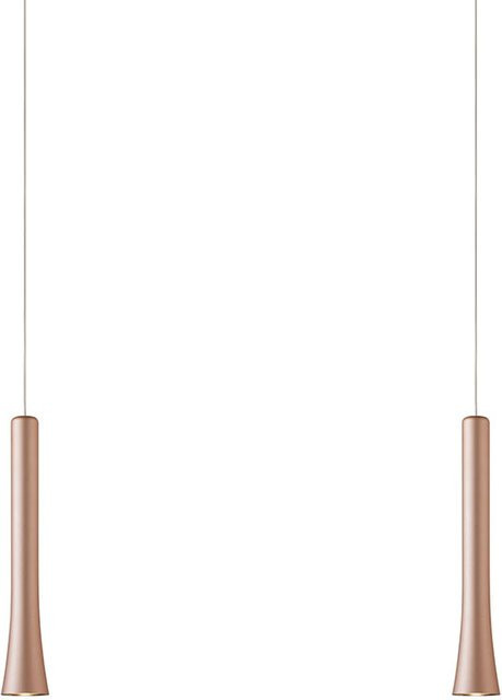 Oligo Rio LED-Pendelleuchte 2-flammig in Satin Copper und Chrom mit unsichtbarer Höhenverstellung und warmweißem Licht (2700K) - Bild 1