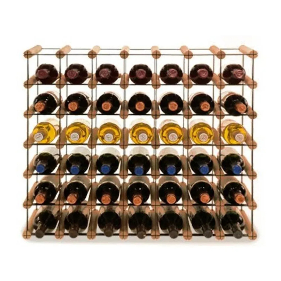 PROREGAL Modulares Weinregal Vinotega Mod aus massivem Kiefernholz, Braun geölt, H x B x T: 62,5 x 72,5 x 24,5 cm - Bild 2