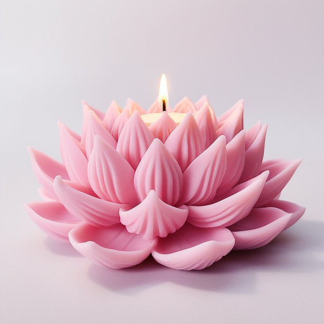 LONTL Silikonform Lotus Blume in Pink für DIY Kerzen, Seife, Gips und Harz-Handwerk - Bild 1