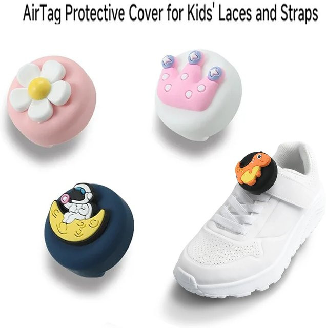 Apple AirTag-Halterung für Kinder aus wasserdichtem Silikon für Schnürsenkel und Riemen in Pink und Multicolour - Bild 1