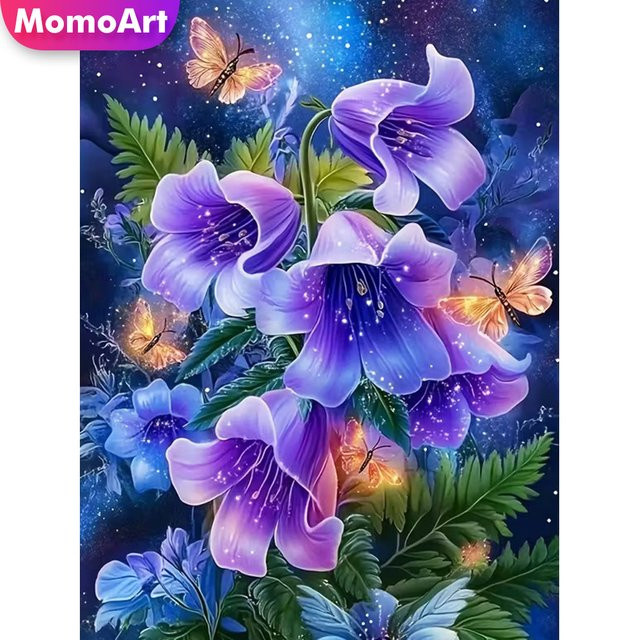 Momoart Blumen-Diamant-Mosaik-Bild mit Strass, DIY Stickerei in Multicolour, B/H: 20 x 30 cm - Bild 1