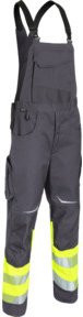 Kübler Latzhose REFLECTIQ Klasse 1 in Gelb und Anthrazit mit Cordura - Bild 1