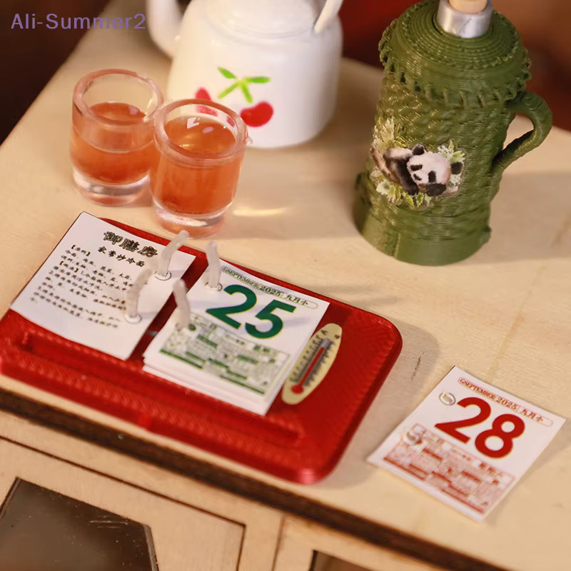 Summer2 Puppenhaus-Kalender-Szenenmodell, Puppenhausmöbel, Mini-Kalender-Zubehör, Miniatur-Tischkalender, Zubehör - Bild 2