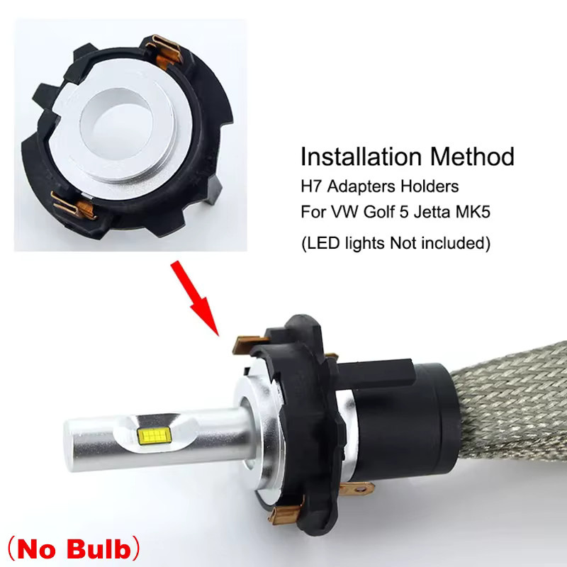 APMATAUTO H7 LED Scheinwerferlampe Adapter Set in Schwarz für Volkswagen Golf 5 und Jetta MK5 - Bild 4