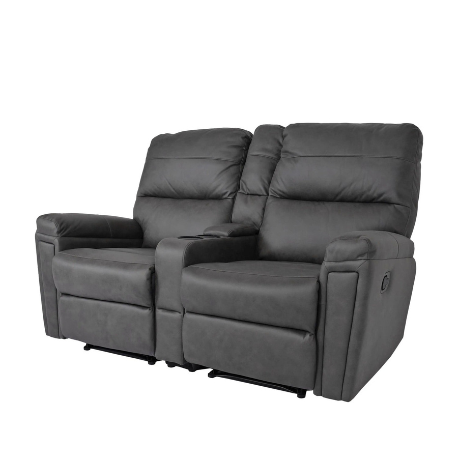 MCW 2er Kinosessel K17 Relaxsessel aus Stoff in Dunkelgrau mit Getränkehalter und Nosagfederung, B/T/H: 157 x 52 x 170 cm - Bild 3