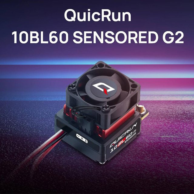 Hobbywing QuicRun 10BL60 SENSORED G2 Bürstenloser Regler für 1/10-1/14 RC-Autos in Schwarz - Bild 1