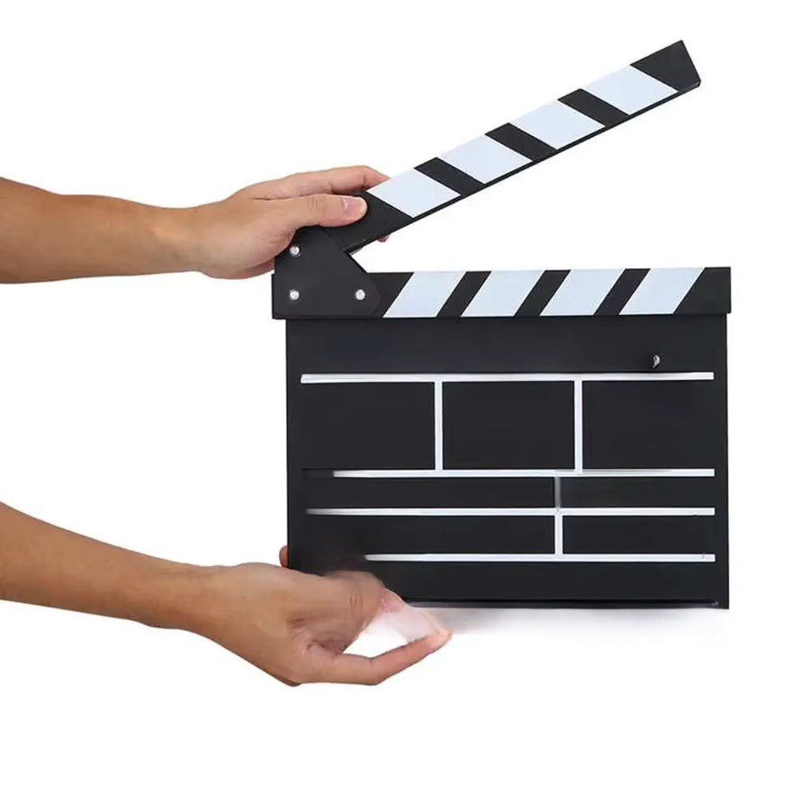 MIIQNUS Regisseur Clapperboard aus Holz als Film und Kino Requisite zur Wanddekoration, Schwarz-Weiß, B: 30 cm, H: 27 cm - Bild 7