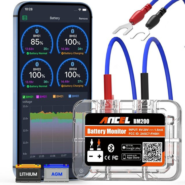 Ancel BM200 Bluetooth-Tester zur Überwachung der Autobatterie in Multicolor - Bild 1