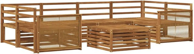 vidaXL Outdoor-Sofagarnitur aus Massivholz Akazie in Natur, 7-teiliges Set, modern und lackiert - Bild 1