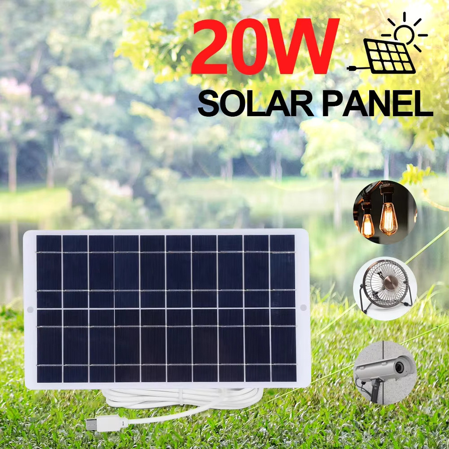 ALLOYSEED Solarpanel-Ladegerät mit 20W und USB/Typ-C-Ausgang, wasserdichtes Solarpanel für drahtlose Überwachungskameras - Bild 3