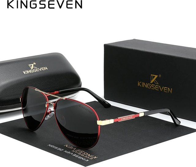 Kings even Sonnenbrille Aviator, Aluminium, Vollrand, Herren, polarisiert - Bild 1