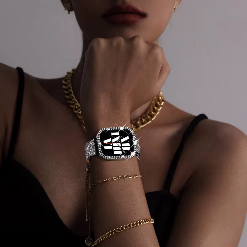 Diamant-Abdeckung für Apple Watch, Roségold, gehärtetes Glas, Unisex - Bild 3