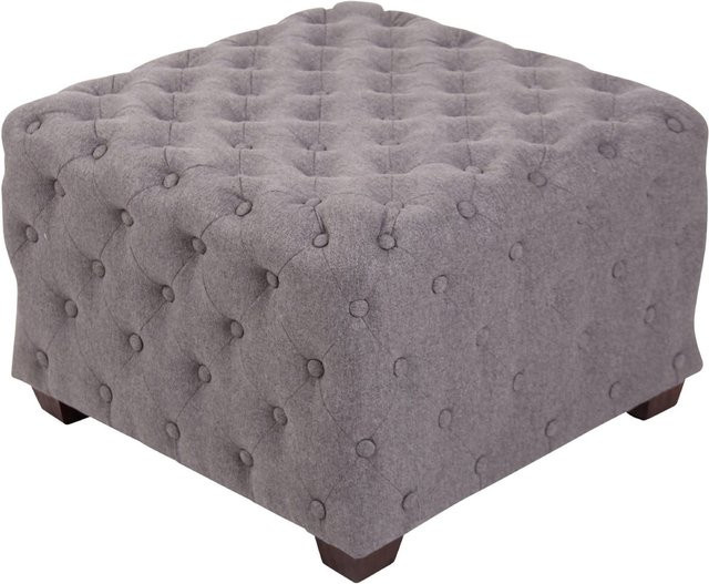 TPFLiving Sitzhocker Nantes aus Stoff in Grau, B/T/H: 44 x 44 x 65 cm - Bild 1