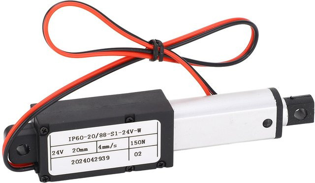 Koogeelife Elektrischer Linearantrieb DC24V mit 20mm Hub, 150N Kraft und 4mm Steigung, IPX4 Schutzklasse, Farbe: Silber, Material: Aluminium - Bild 1