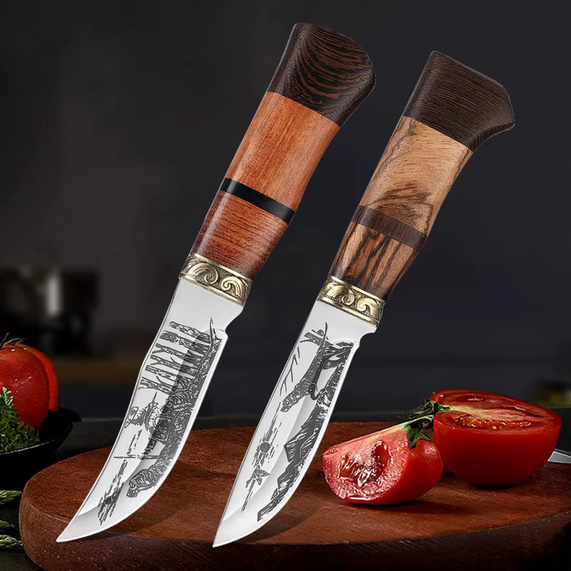 InLeung Schmiedemesser mit Holzgriff in Braun für Fleisch, Obst und Gemüse - Bild 3
