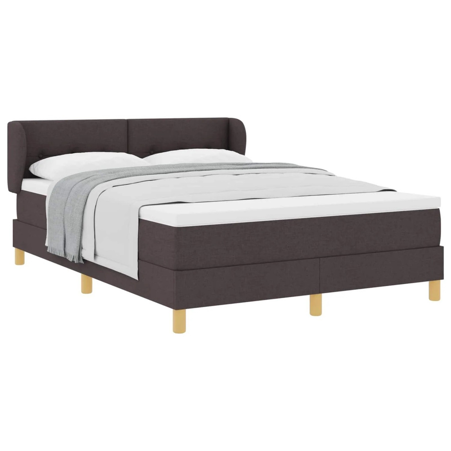vidaXL Boxspringbett mit Matratze in Dunkelbraun, B/T: 140 x 190 cm, modernes Design mit Taschenfederkern - Bild 2